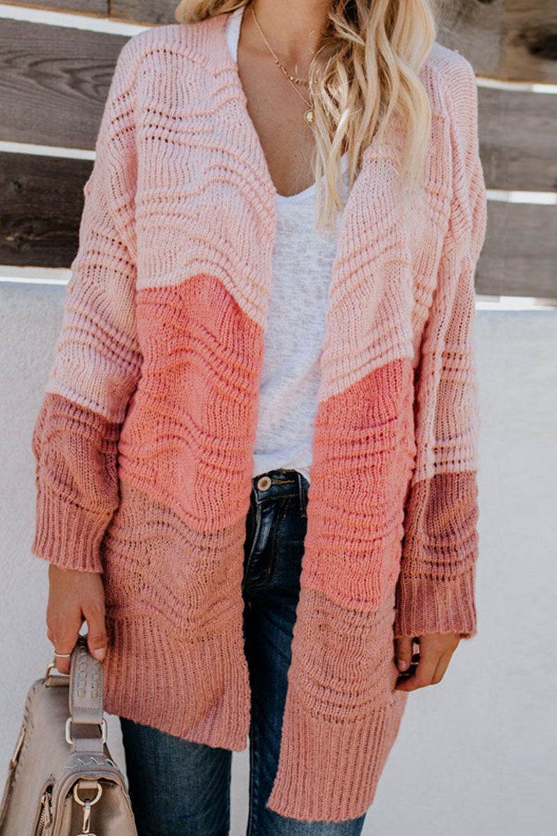 Fashion Street Patchwork V Neck Outerwear