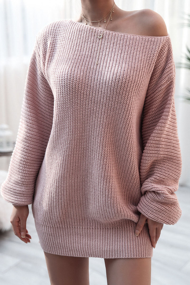 Fashion Casual Solid Bateau Neck Straight Dresses