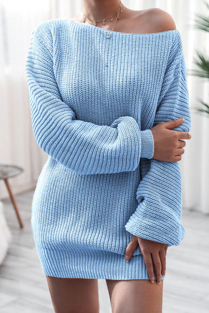Fashion Casual Solid Bateau Neck Straight Dresses