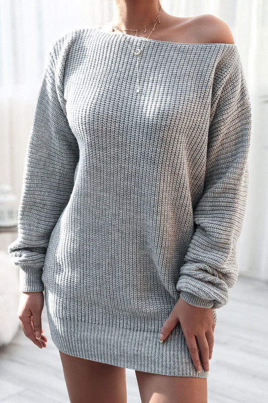 Fashion Casual Solid Bateau Neck Straight Dresses