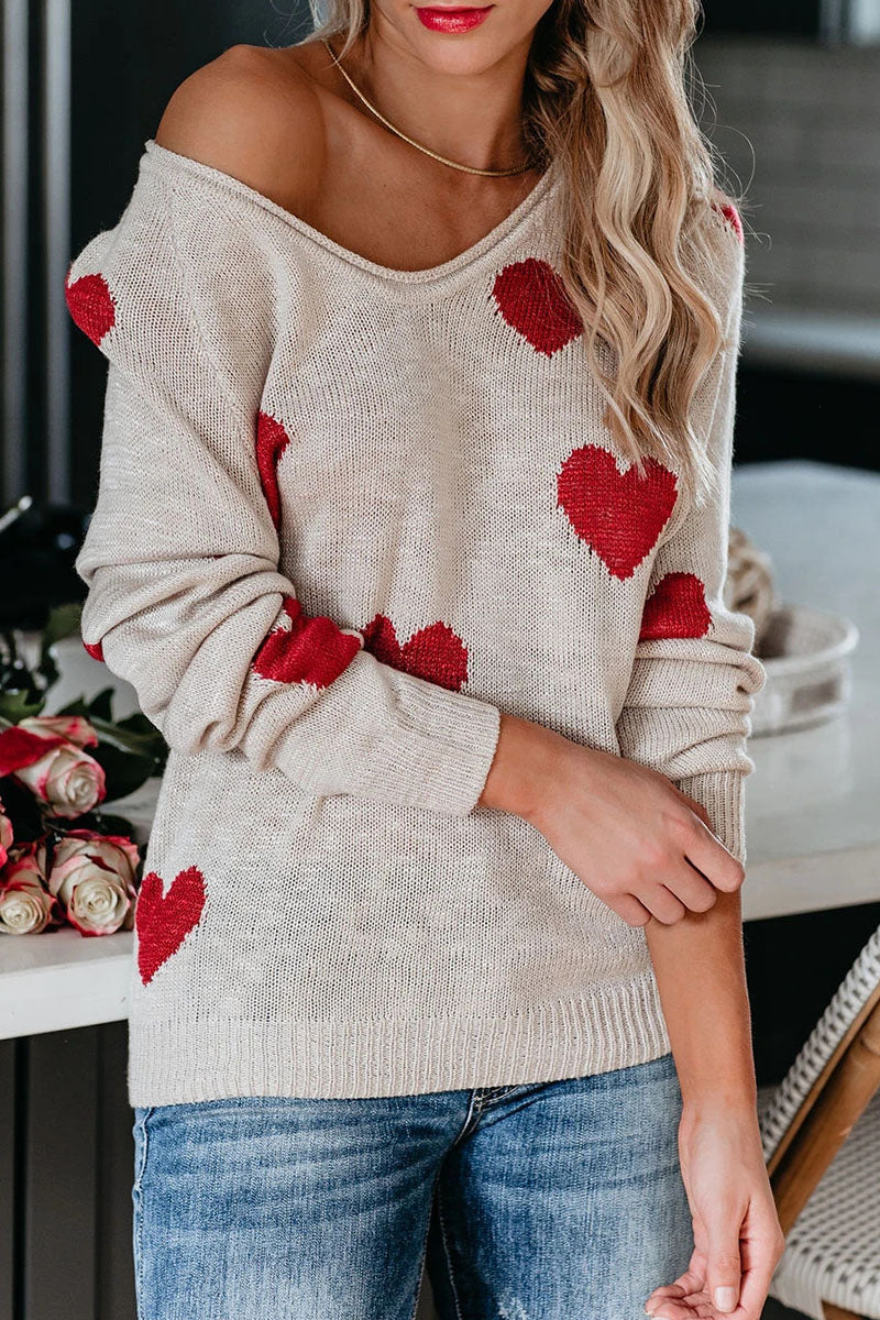Casual Print Basic V Neck Mid Waist Sweater(5 Colors)