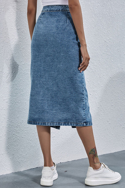 Fashion British Style Solid Patchwork Mid Waist Type A Bottoms