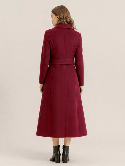 Vintage Wool Cashmere Blend Coat With Golden Buttons For Women 2026