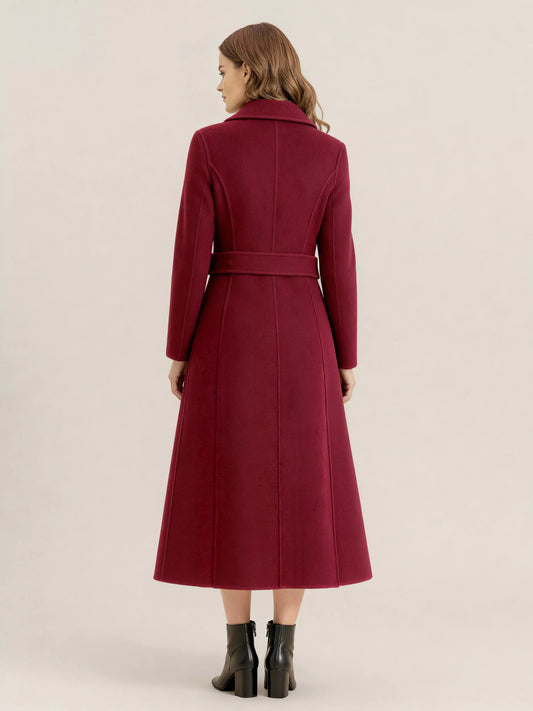 Vintage Wool Cashmere Blend Coat With Golden Buttons For Women 2026
