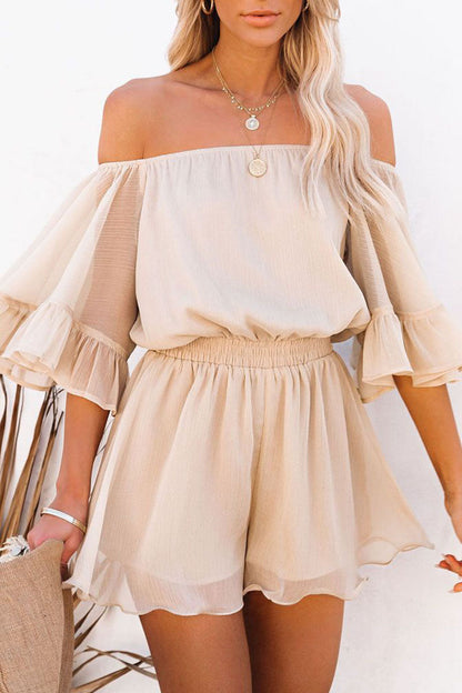 Fashion Casual Solid Patchwork Off the Shoulder Loose Jumpsuits(3 Colors)