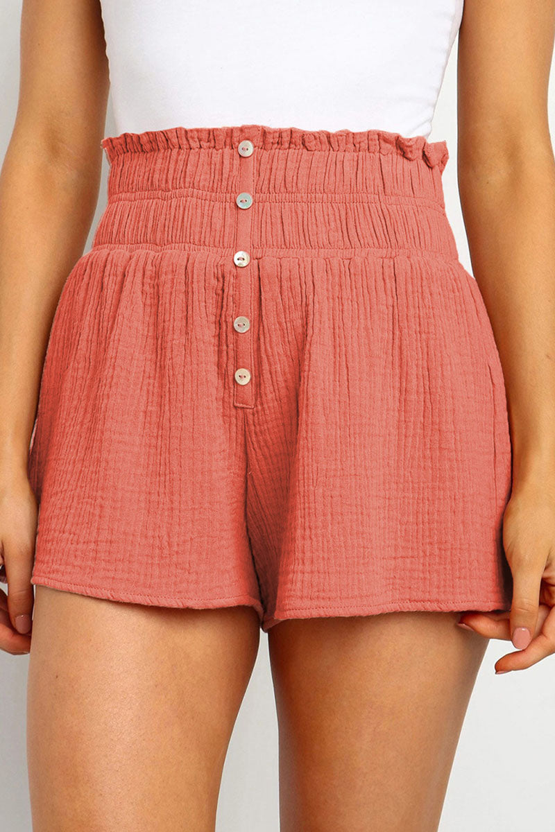 Casual Solid Loose High Waist Straight Bottoms(4 Colors)