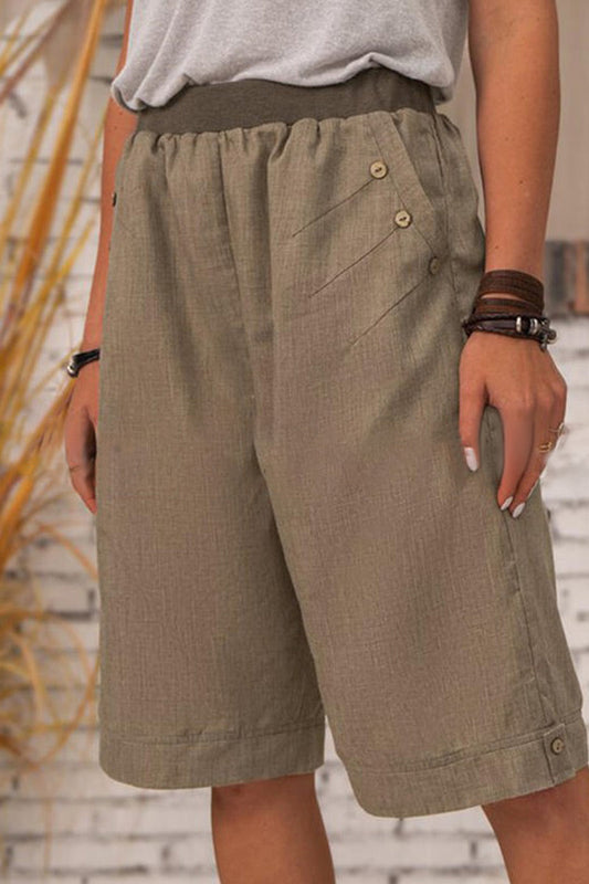 Fashion Casual Solid Patchwork Straight High Waist Bottoms