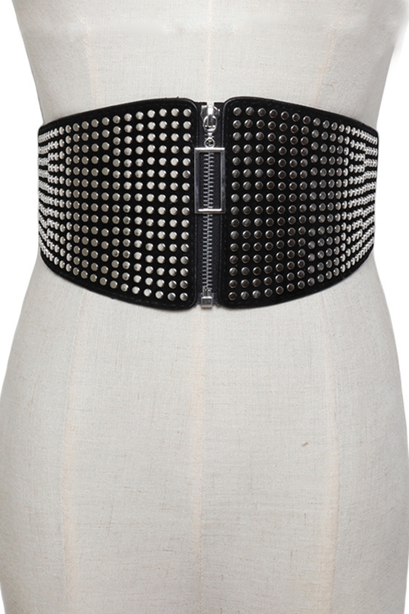 Punk Patchwork Rivets Zipper Belts – Holyprettygal