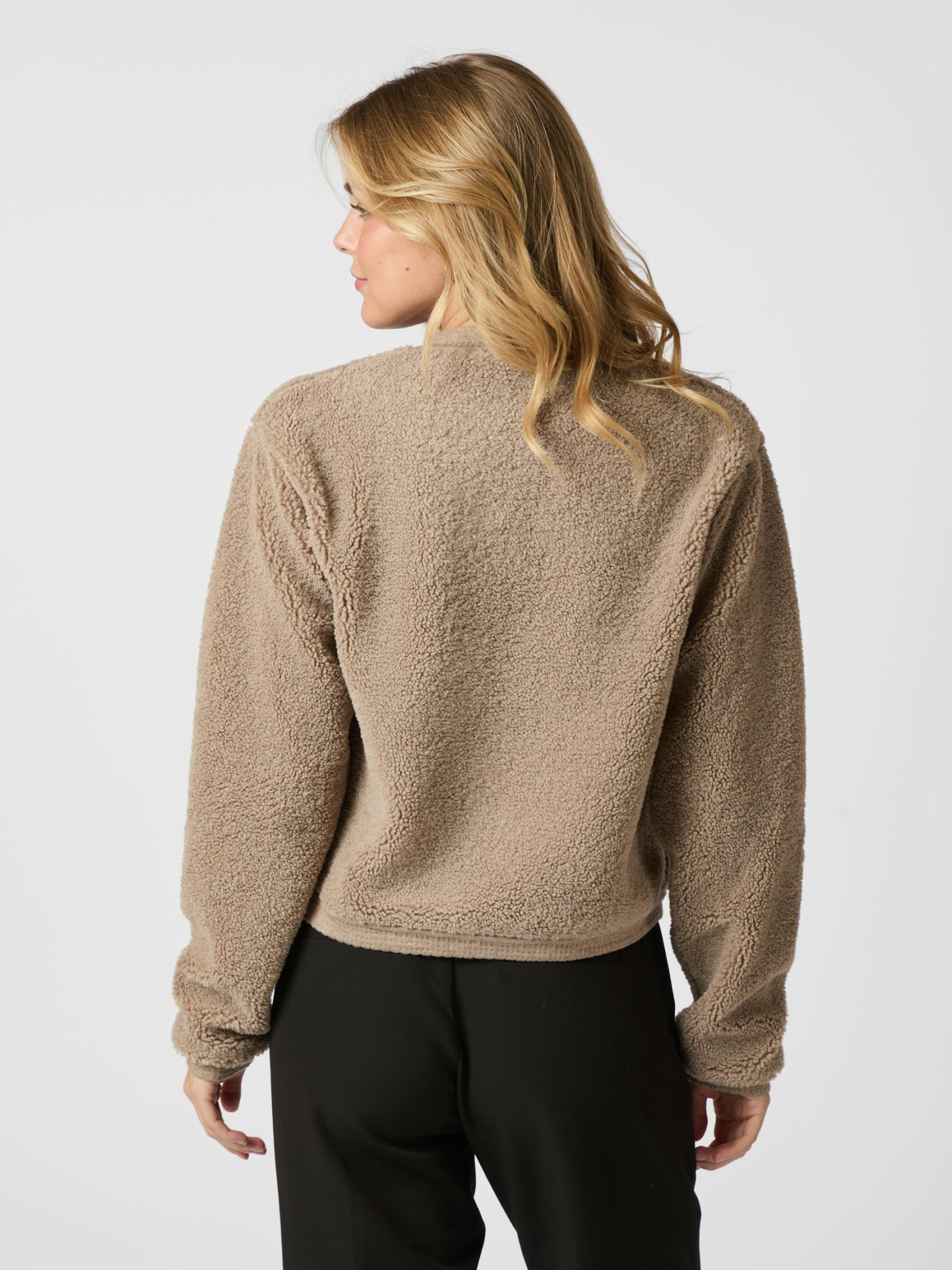 Maison Teddy Cardigan | Faux Shearling Texture | Button Front
