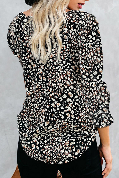 Casual Elegant Print Patchwork Frenulum V Neck Tops(7 Colors)