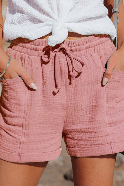 Casual Solid Loose High Waist Wide Leg Bottoms(5 Colors)