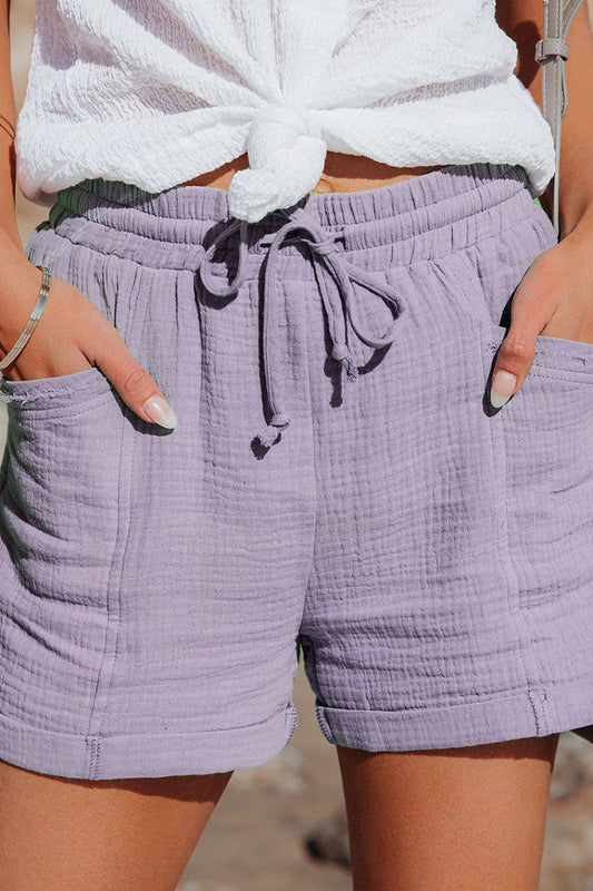 Casual Solid Loose High Waist Wide Leg Bottoms(5 Colors)