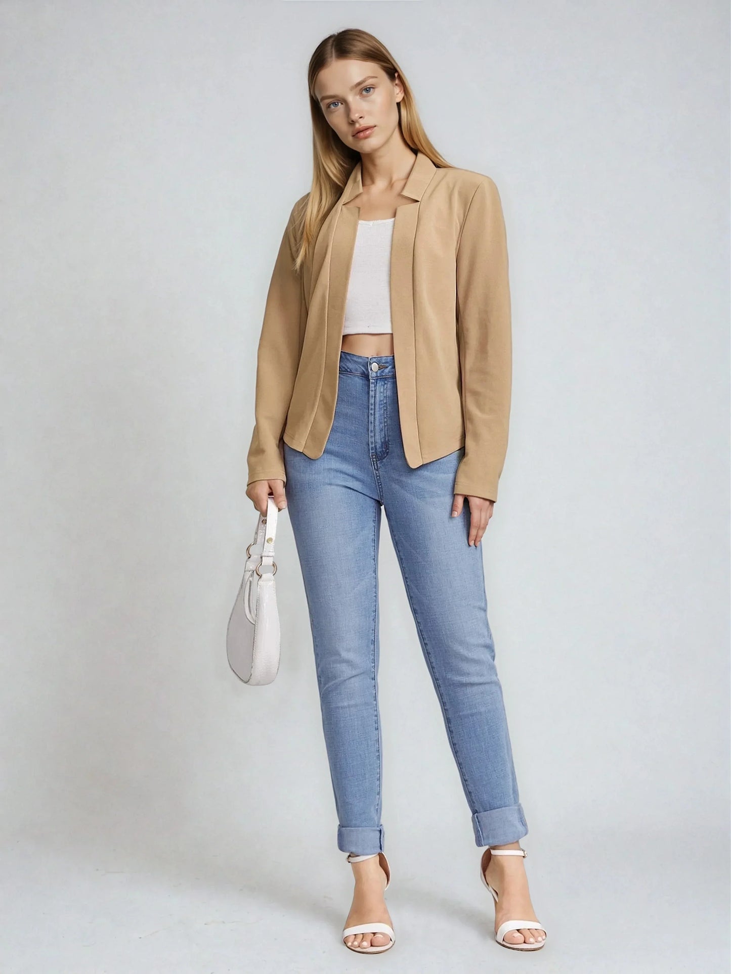 Lightweight Open Front Blazer For Office And Everyday Wear