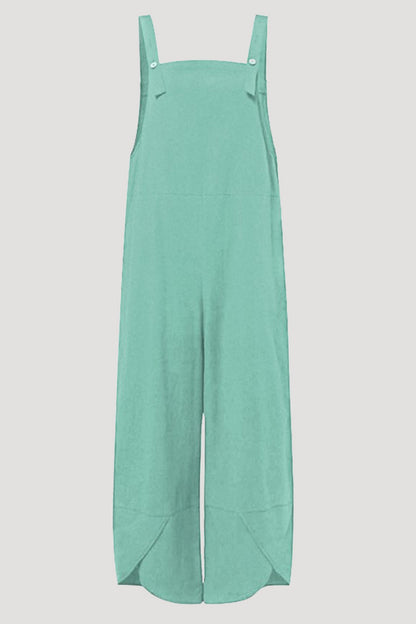 Casual Solid Buttons Capris Loose Jumpsuits(8 Colors)