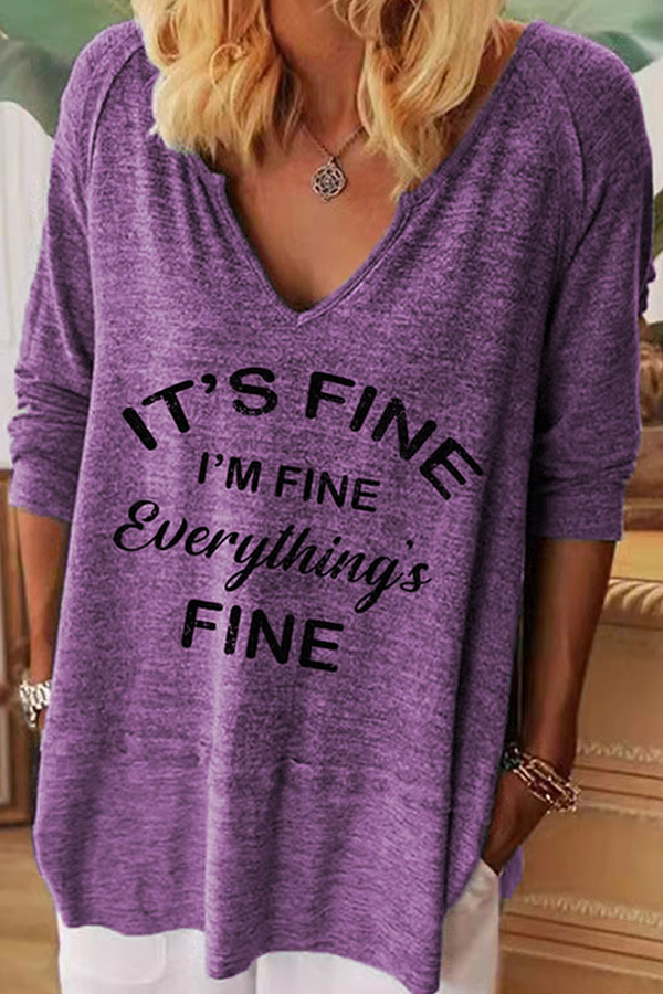 Casual Letter Basic V Neck Tops(7 Colors)