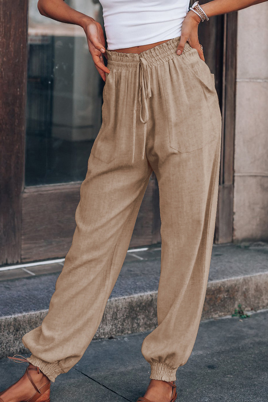 Casual Solid Harlan Mid Waist Harlan Solid Color Bottoms(6 Colors)