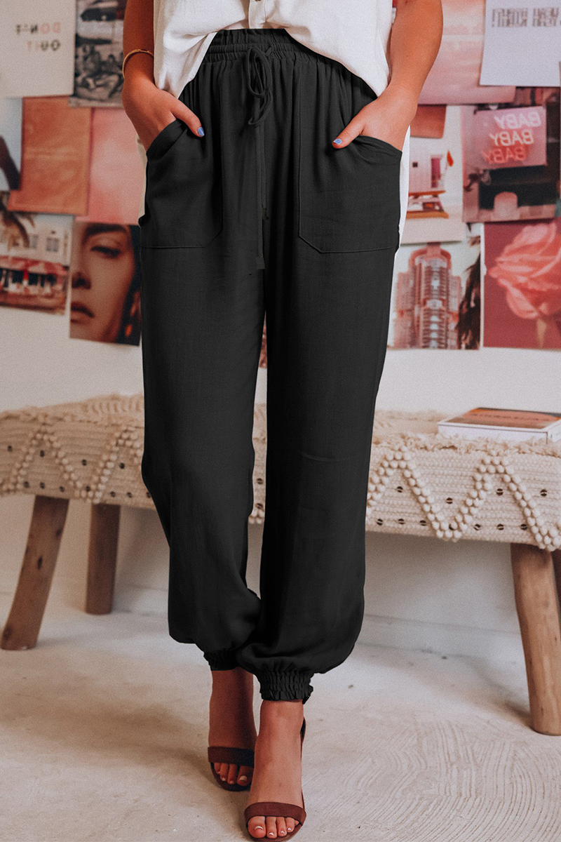 Casual Solid Harlan Mid Waist Harlan Solid Color Bottoms(6 Colors)