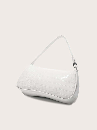 Crocodile Embossed Baguette Bag