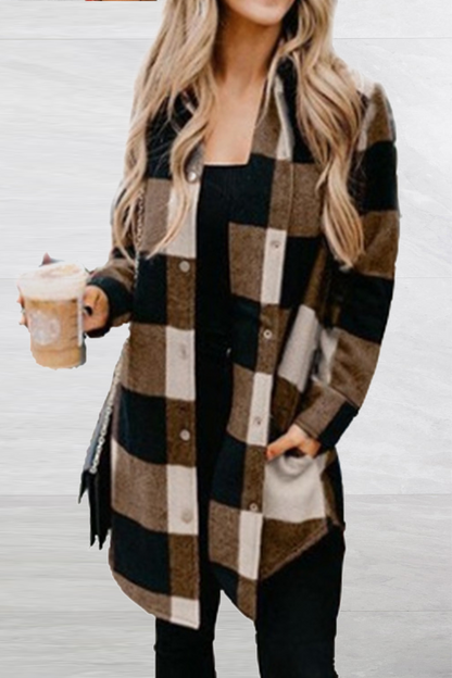 Casual Solid Patchwork Buckle Mandarin Collar Blouses(6 Colors)