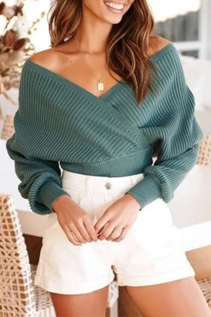 Fashion Print Patchwork V Neck Tops(3 Colors)