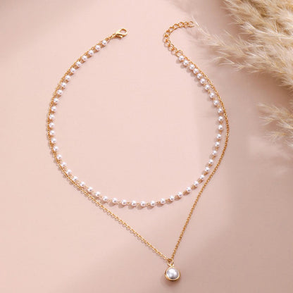Casual Daily Patchwork Pearl Necklaces