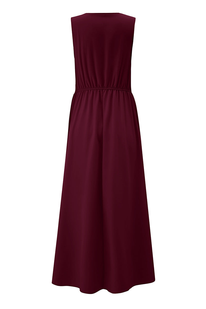 Sexy Simplicity Solid Slit V Neck Princess Dresses(6 Colors)