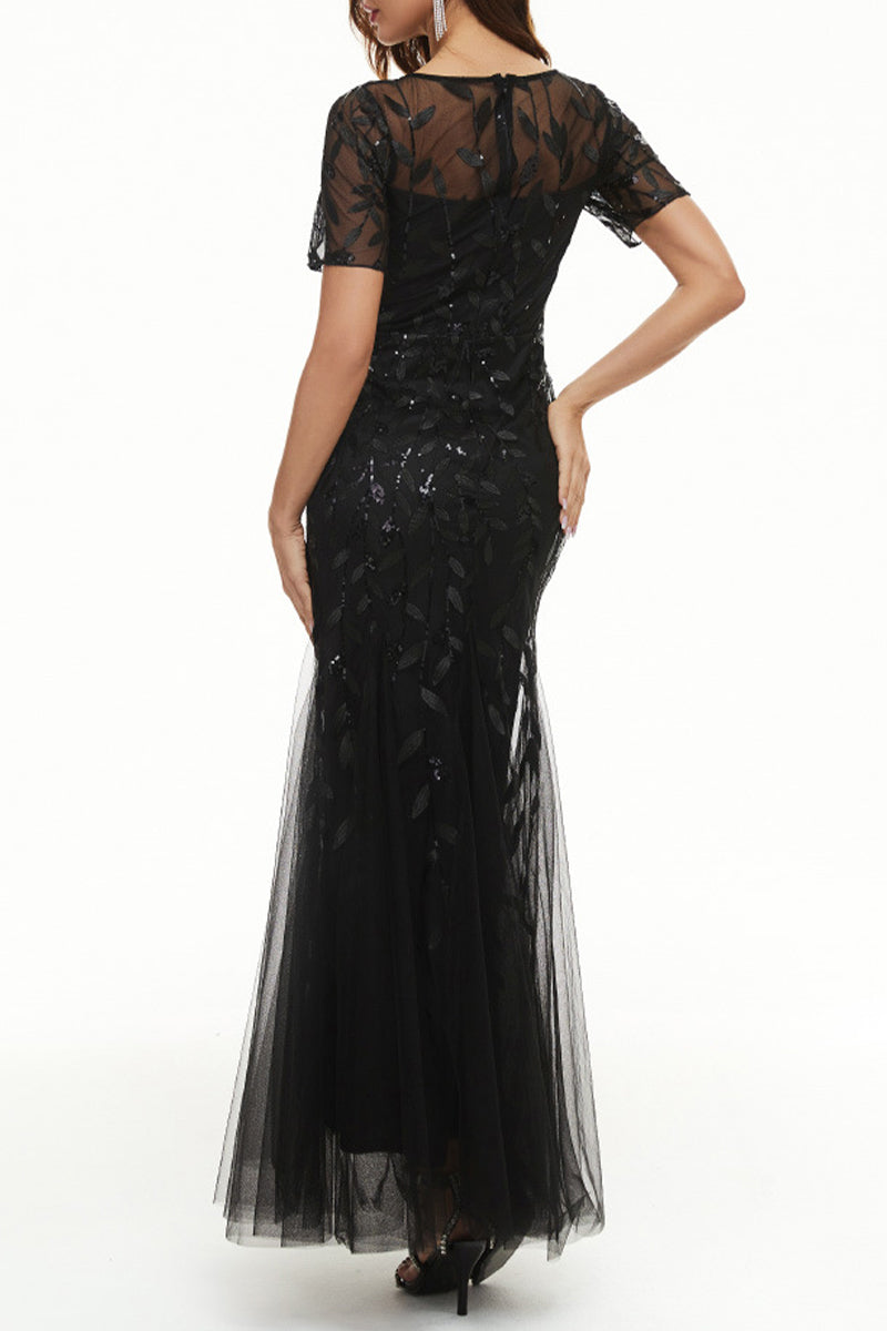 Celebrities Elegant Patchwork Sequins O Neck Evening Dress Dresses(11 Colors)