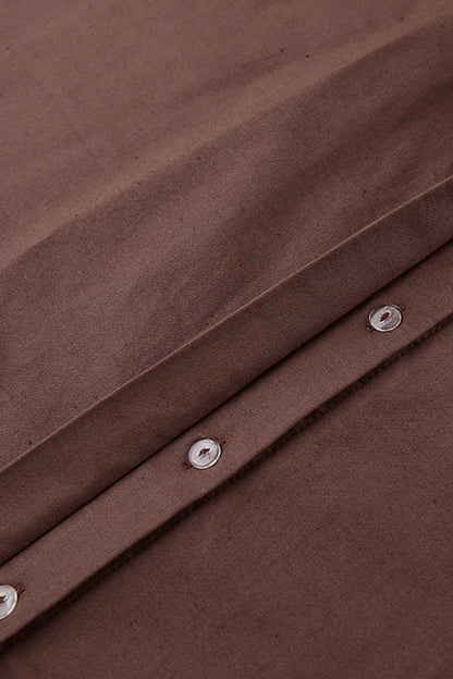 Work Elegant Solid Bandage Turndown Collar Waist Skirt Dresses
