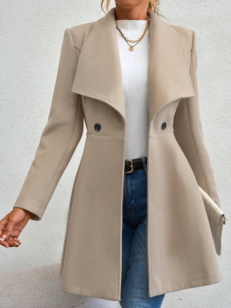 Lightweight Knitted Blend Jacket With Cinched Waist Casual