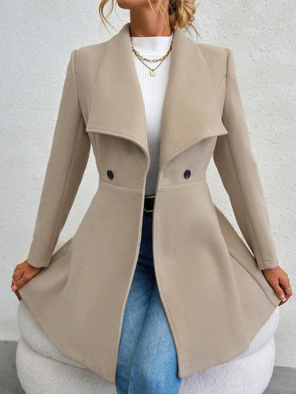 Lightweight Knitted Blend Jacket With Cinched Waist Casual