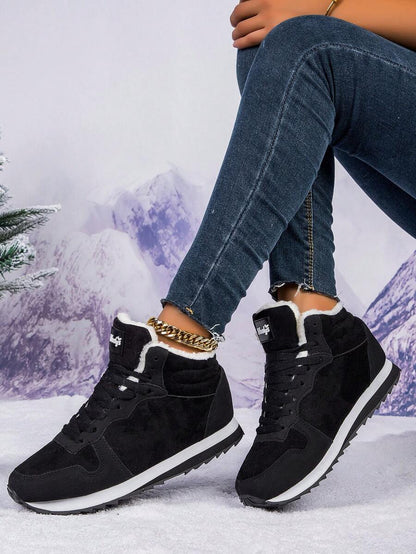 Faux Suede Fleece Lined Winter Sneakers