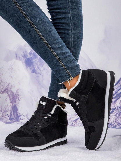 Faux Suede Fleece Lined Winter Sneakers