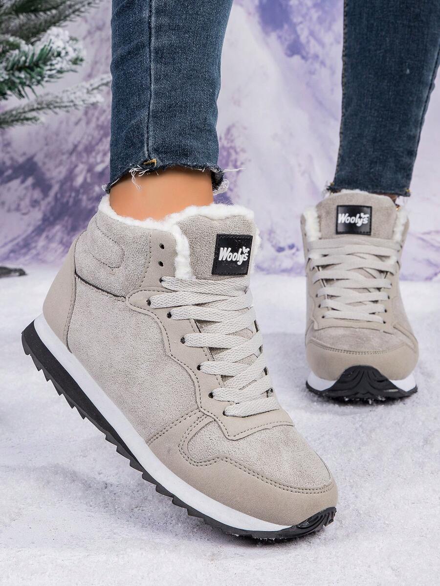 Faux Suede Fleece Lined Winter Sneakers