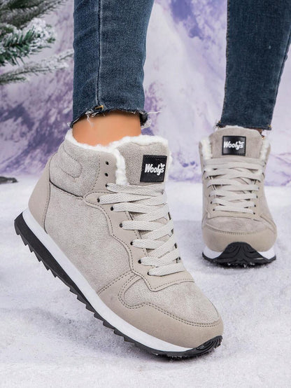 Faux Suede Fleece Lined Winter Sneakers