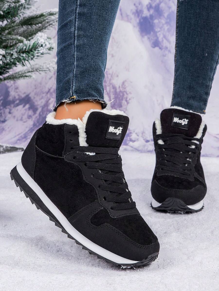 Faux Suede Fleece Lined Winter Sneakers