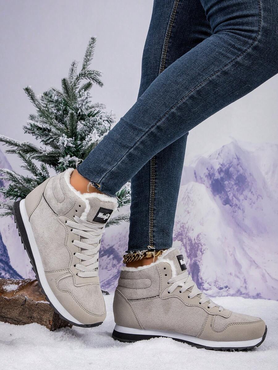 Faux Suede Fleece Lined Winter Sneakers