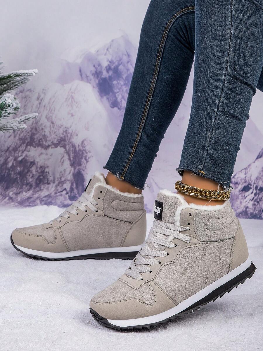 Faux Suede Fleece Lined Winter Sneakers