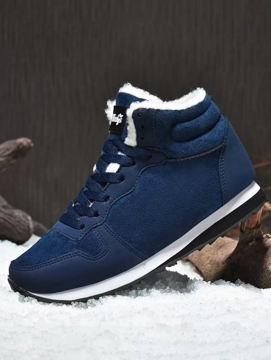 Faux Suede Fleece Lined Winter Sneakers