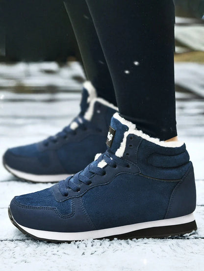Faux Suede Fleece Lined Winter Sneakers