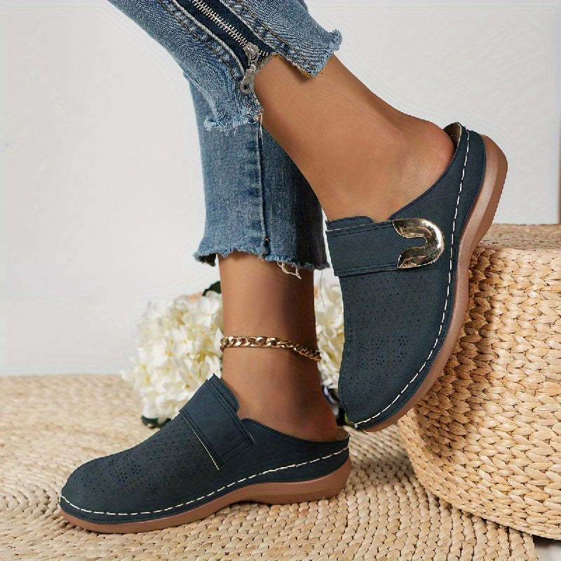 Women's Orthopedic Closed-Toe Suede Slippers – Cozy Comfort Lounge Shoes