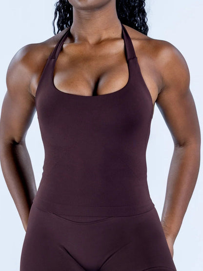 Seamless With Breast Pads Exercise Yoga Halter Top
