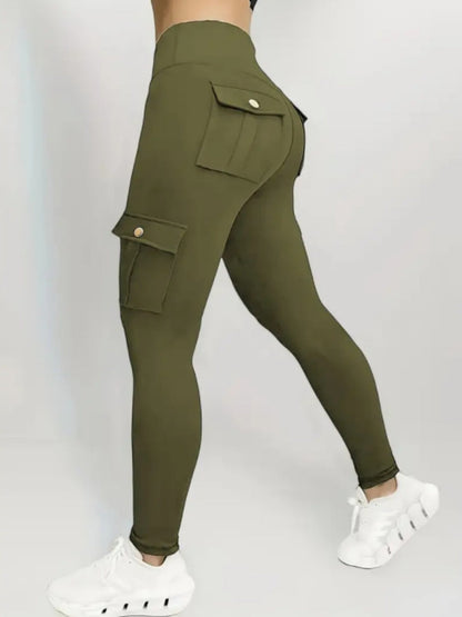 Pocket Elastic Tight-fitting Sexy Sports Pants, High-waisted And Quick-drying Pants