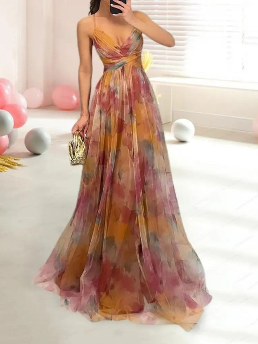 Liber Autumn Women's Zipper Abstract Maxi Dresses