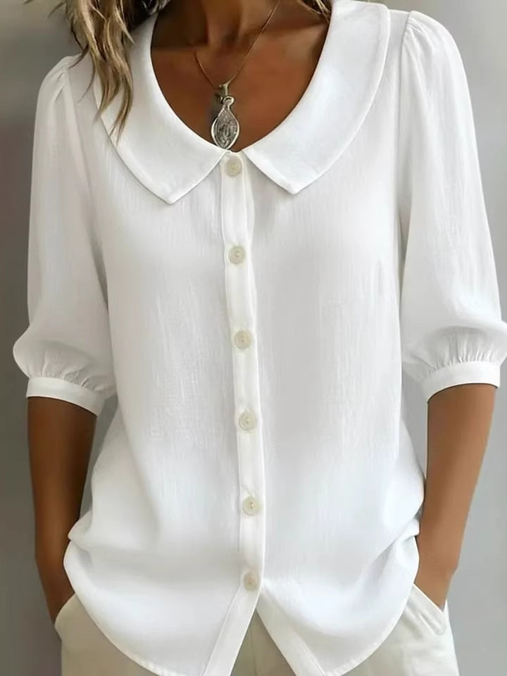 Short-sleeved Loose V-neck T-shirt