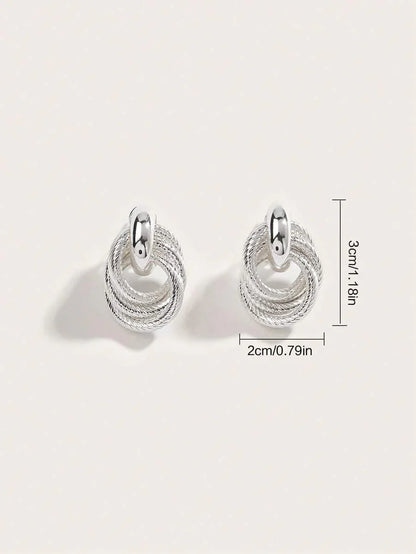 Geometric Gold Twist Clip On Earrings Two Layer Shine