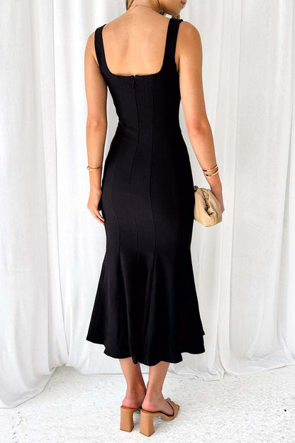 Celebrities Elegant Solid Patchwork U Neck Trumpet Mermaid Dresses