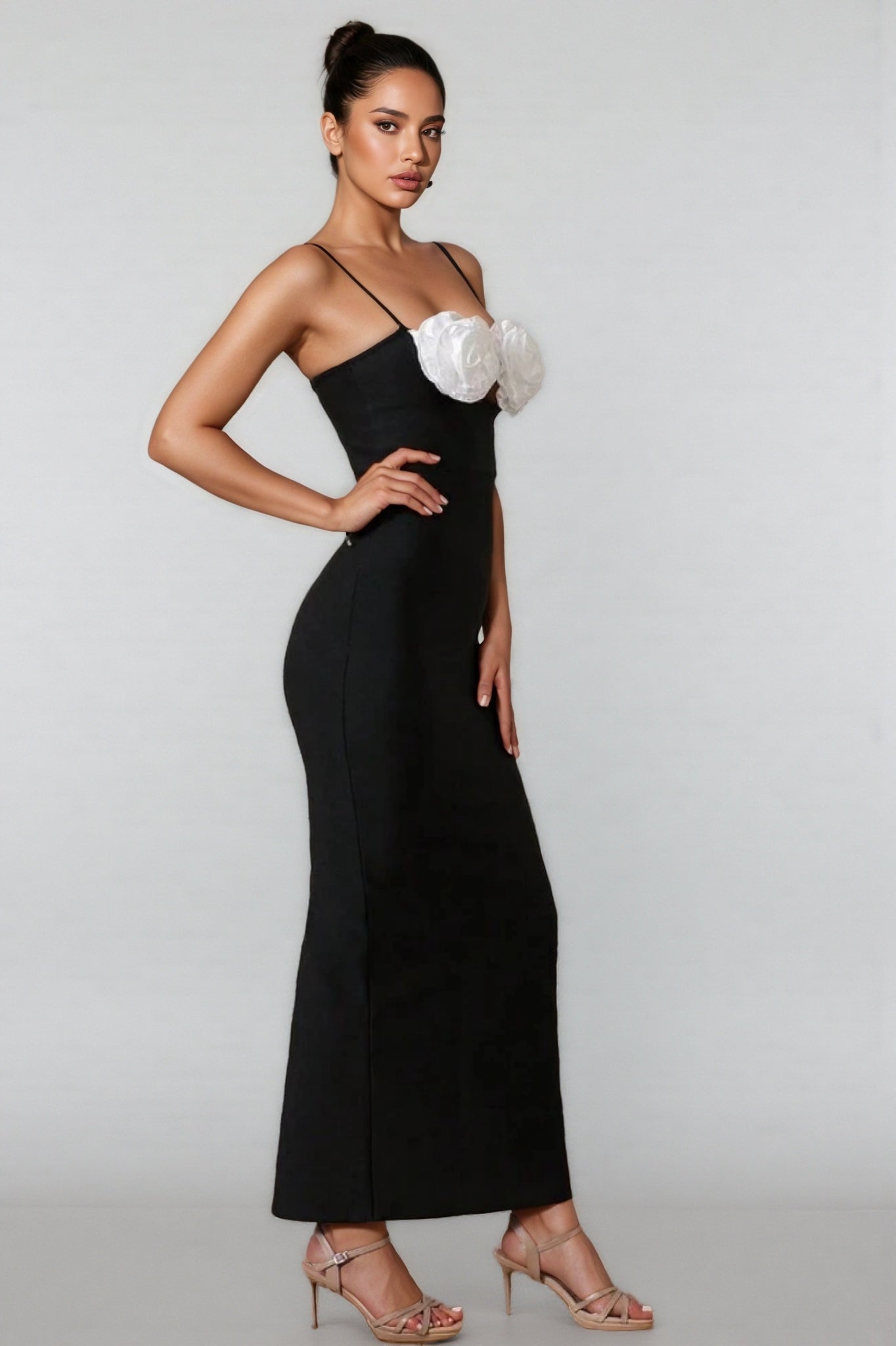 Fergus 3D Flower Design Maxi Dress