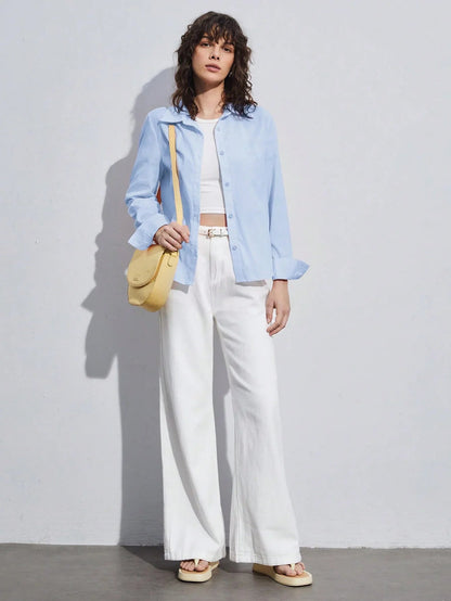 Turndown Collar Long Sleeve Shirt Casual Fit Everyday Wear