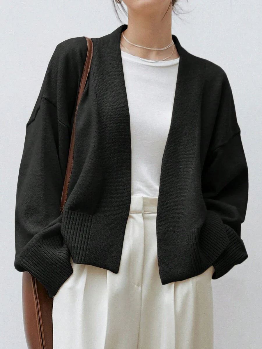Apricot Belted Drop Shoulder Cardigan