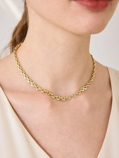 18K Gold Plated Minimalist Heart Necklace Timeless Everyday